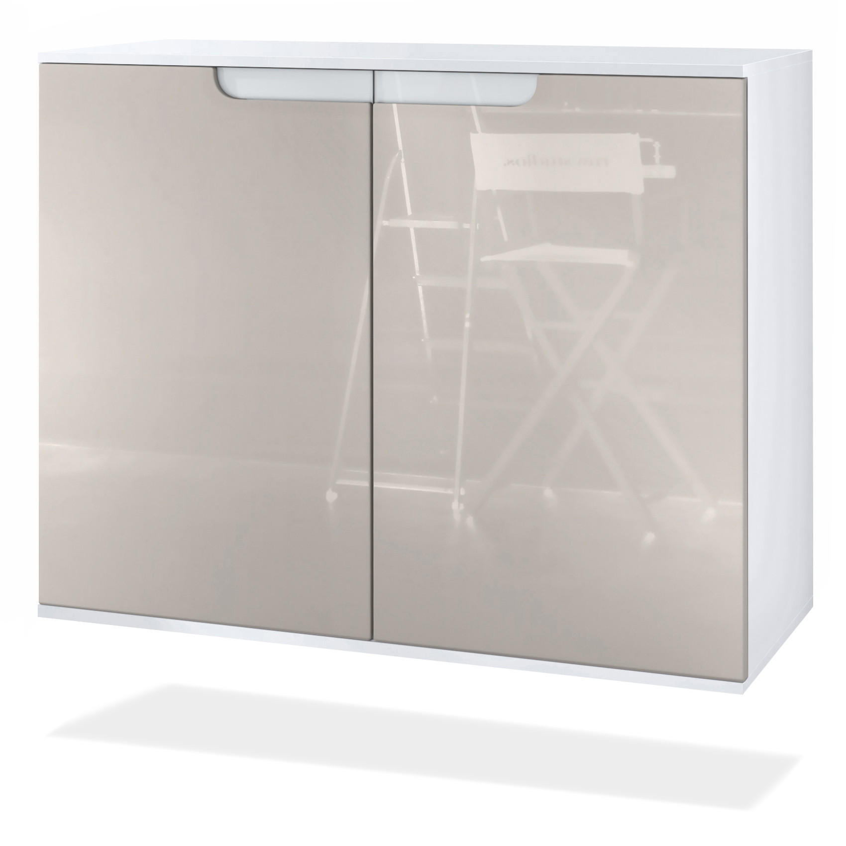 KOMMODE Sylt Sandgrau Hochglanz - Sandfarben, Holzwerkstoff (92.5/73.5/35cm) - Vladon