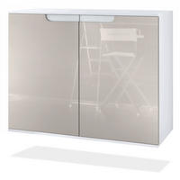 KOMMODE Sylt Sandgrau Hochglanz - Sandfarben, Holzwerkstoff (92.5/73.5/35cm) - Vladon