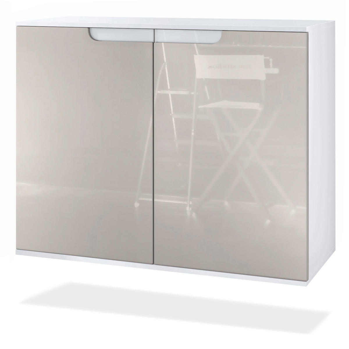 KOMMODE Sylt Sandgrau Hochglanz - Sandfarben, Holzwerkstoff (92.5/73.5/35cm) - Vladon
