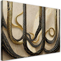 WANDBILD schlangenhaut gold textur - Beige, Textil (60/40cm) - Feeby