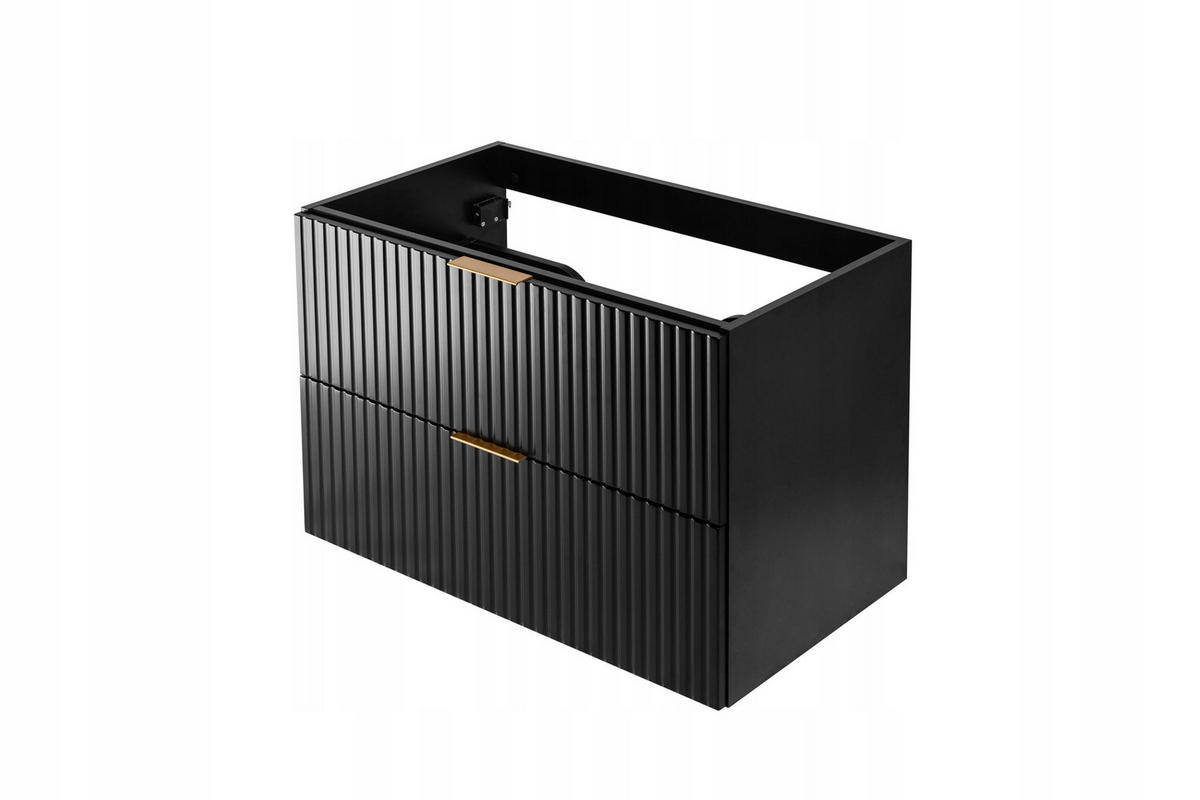 WASCHBECKUNTERSCHRANK FLOW Schwarz matt 80/57/46 cm - Schwarz, Holzwerkstoff (80/57/46cm) - Rodan