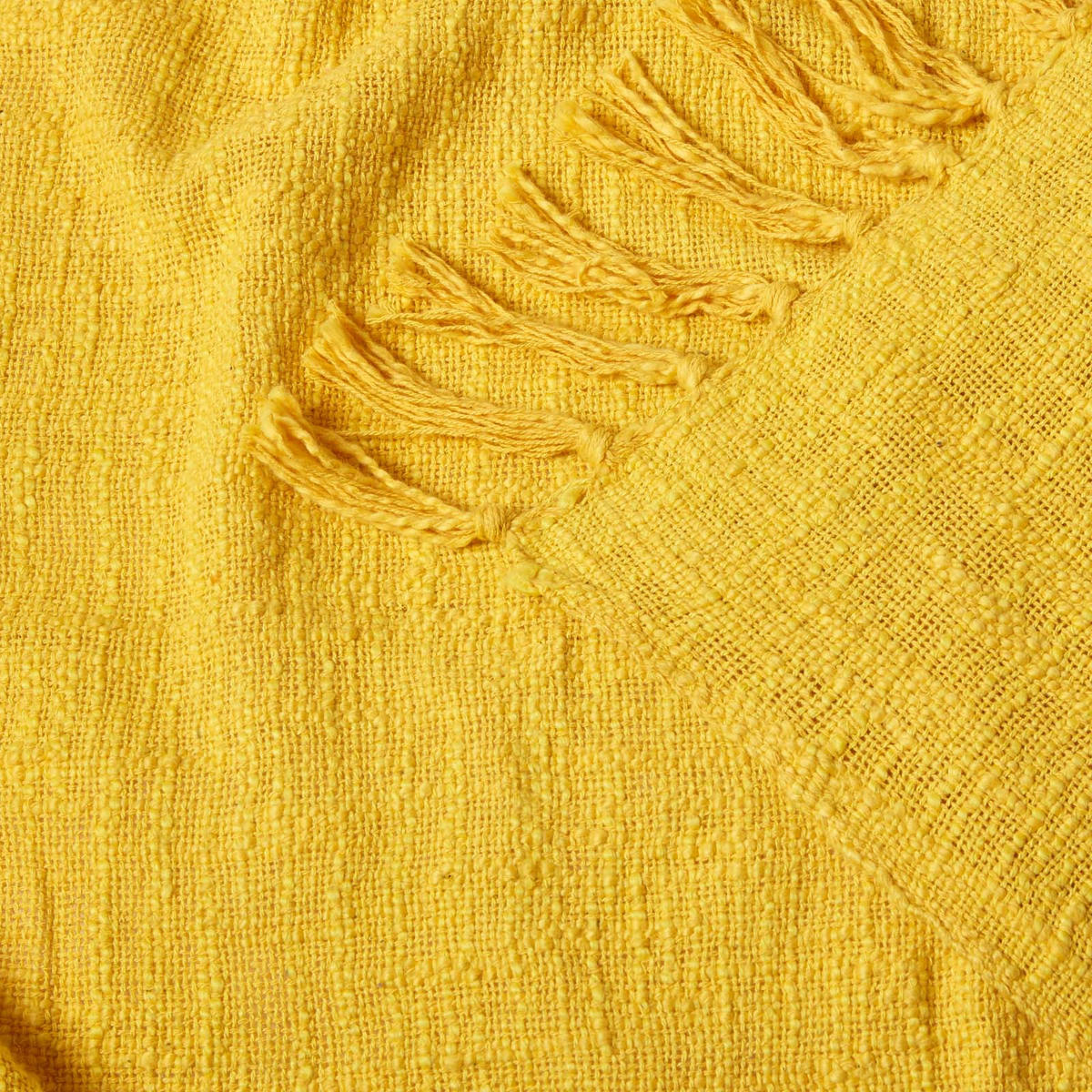 WOHNDECKE Nirvana Slub 150/200 cm, 100% Baumwolle - Gelb, Textil (150/200cm) - Homescapes