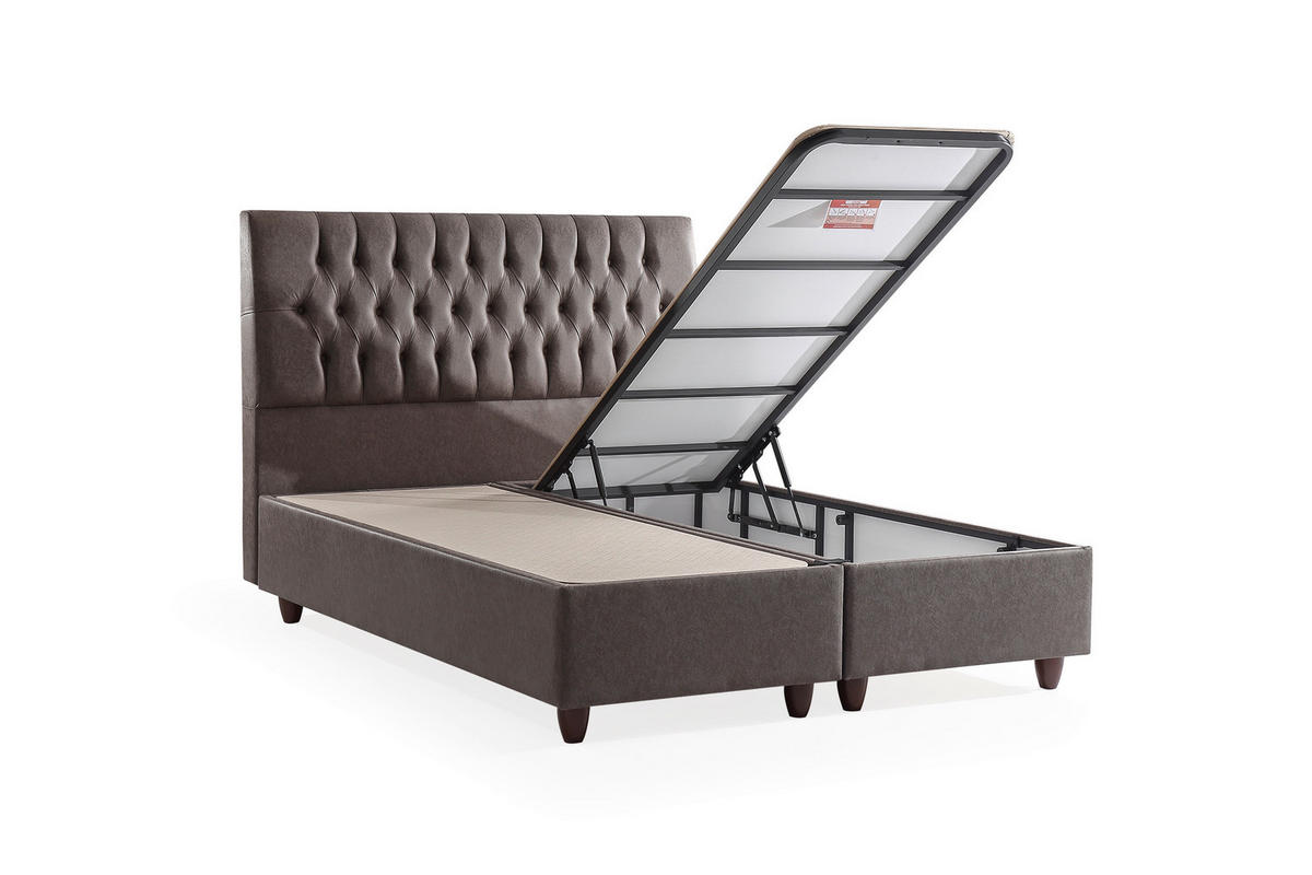 POLSTERBETT AntiStress 90x200 Anthrazit - Anthrazit, Metall (90/200cm) - Villa Möbel