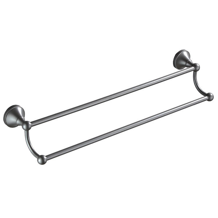 HANDTUCHHALTER – Dunkelgrau, Doppelstange – 50 cm Länge - Dunkelgrau, Metall (13/7/50cm)