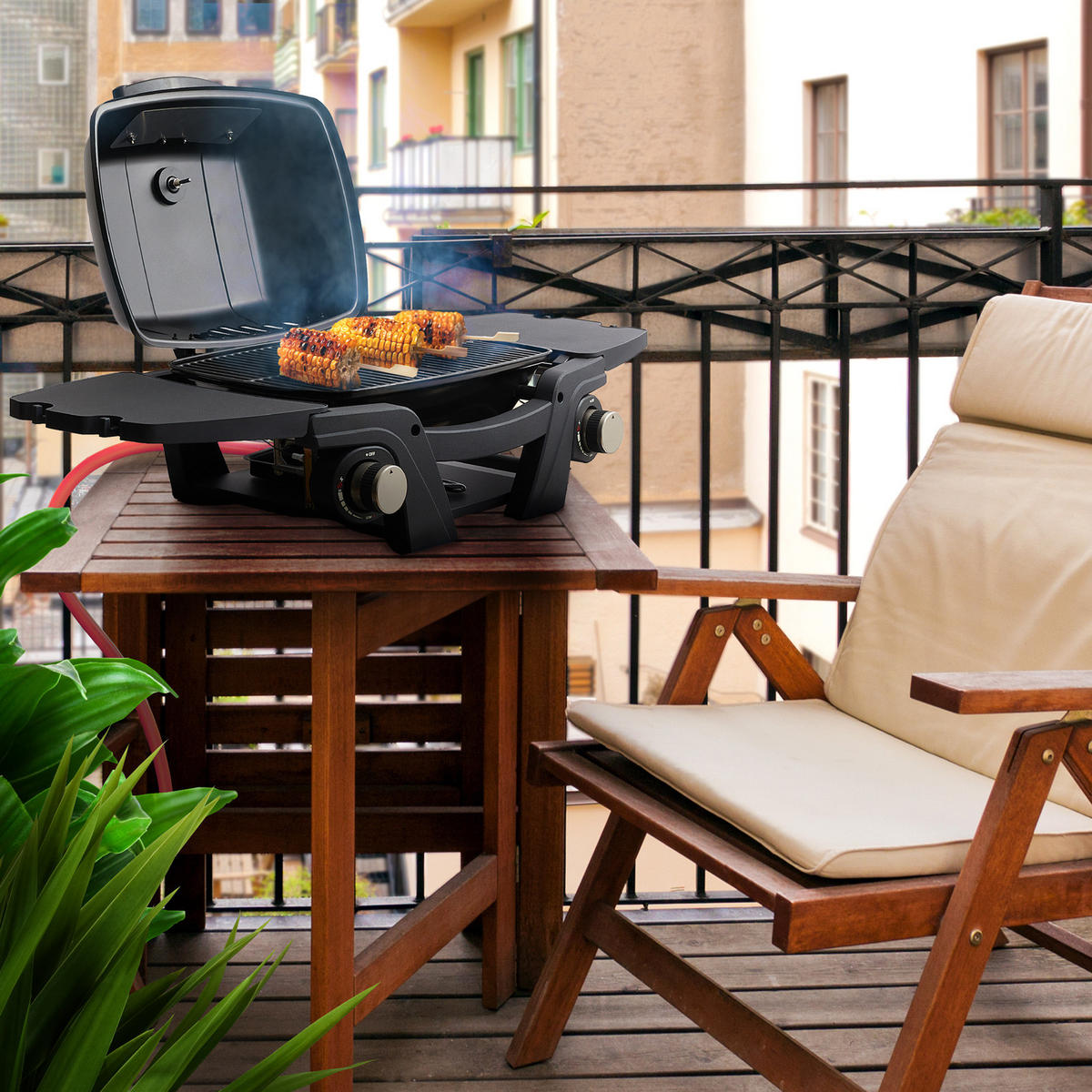 GASGRILL MAHTO Tischgrill Schwarz - Schwarz, Metall (102/34.5/45cm) - TAINO