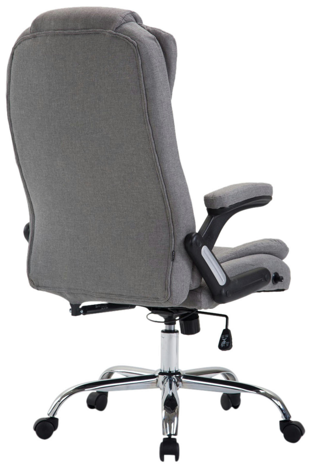CHEFSESSEL Stoff Grau - Chromfarben/Grau, Textil/Metall (69.5/113/78cm) - CLP