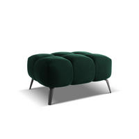 POUF Samt Stoff Grün - Dunkelgrün/Schwarz, Textil/Metall (78/41/60cm) - Makamii