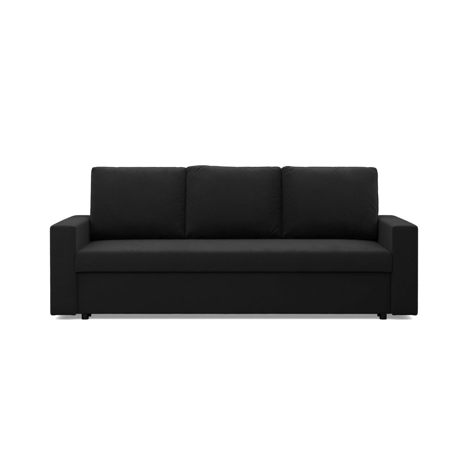 Mebligo Sofa Schwarz 220x85x92 cm
