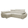 ECKSOFA Boston Mini Premium Cord 2RLC, Seite: Links LC+2R - Chromfarben/Beige, Holz/Textil (255/170cm) - MIRJAN24