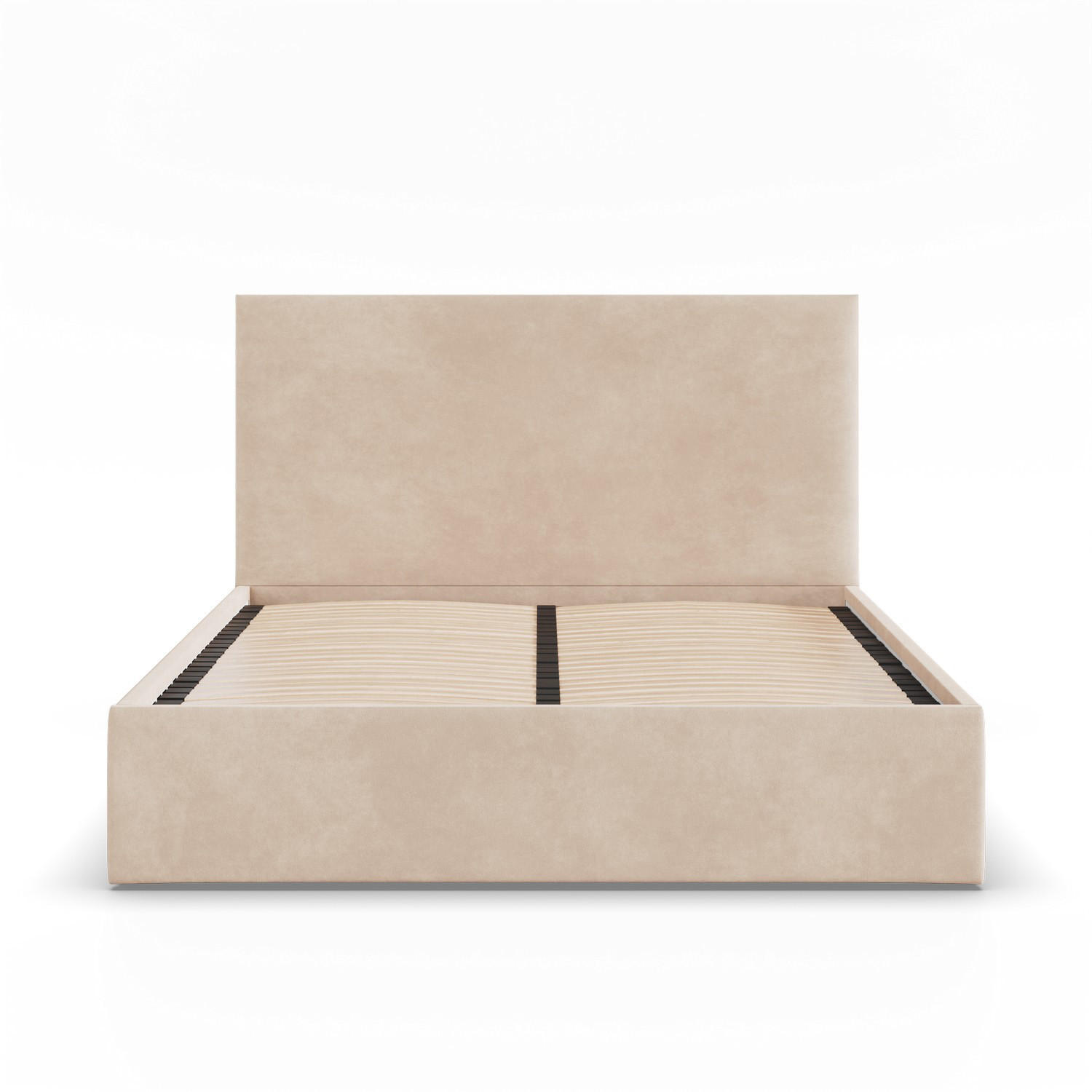 POLSTERBETT MIT KOPFTEIL 160x200 ohne Bettkasten PAOLA, Beige - Creme, Textil (160/200cm) - Mebligo