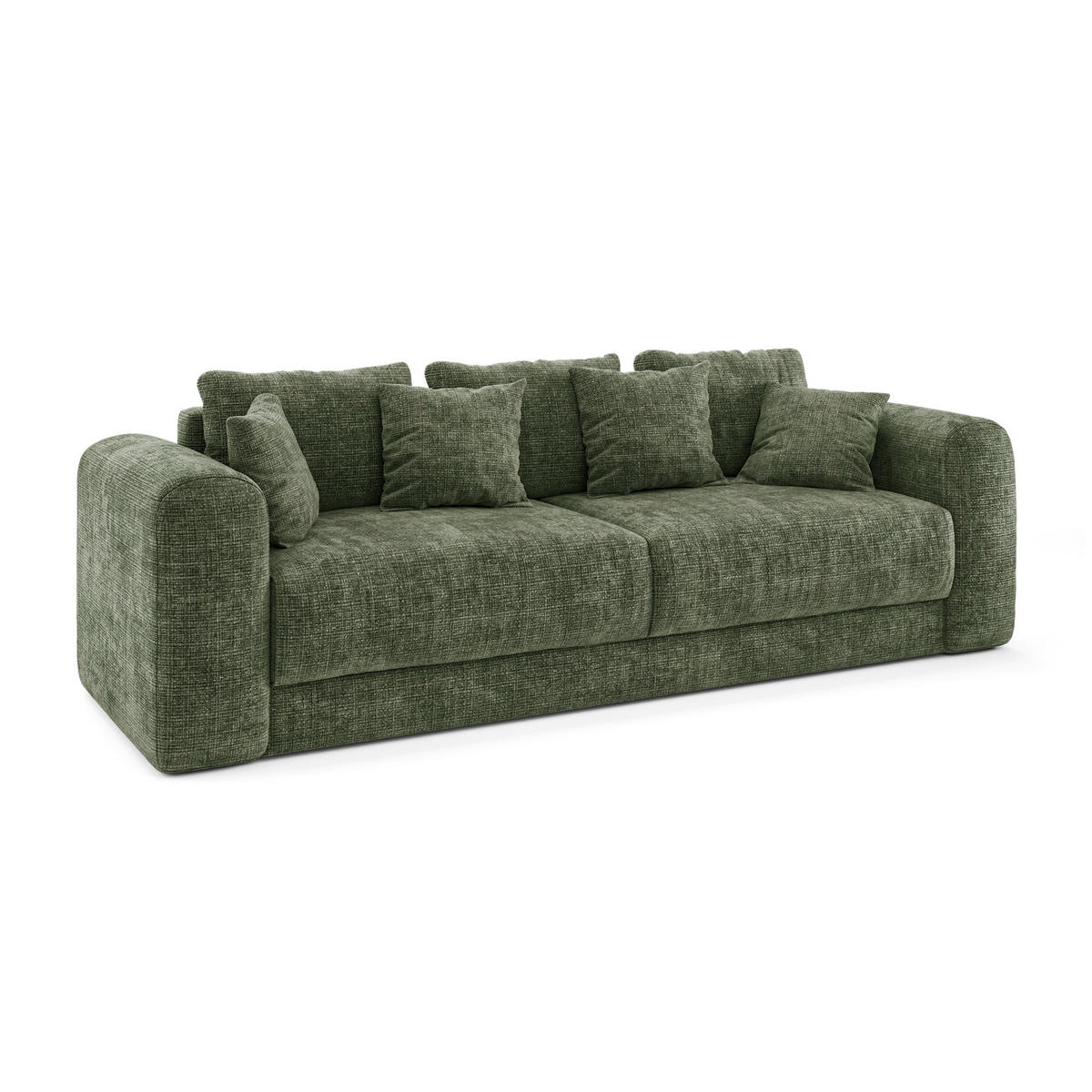 SCHLAFSOFA mit Stauraum in Nussbaum RIO Geprägter Samt Smaragdgrün 250cm - Smaragdgrün/Grün, Textil (250/90/95cm) - Sia Home