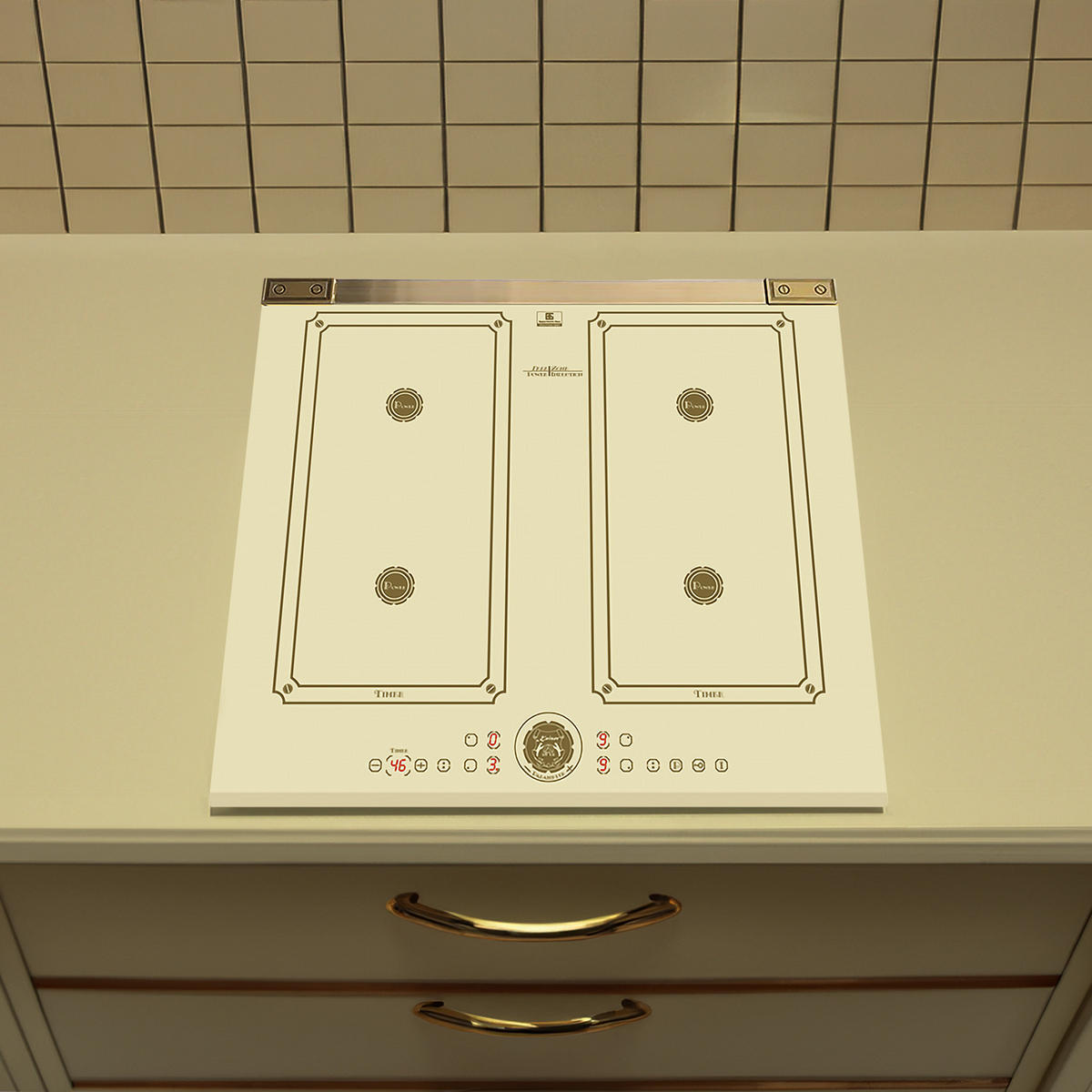 ELEKTRO-BACKOFEN 60 cm EH 6432 ElfBE Eco+KCT 6745 FI ElfAD Induktionskochfeld 60 cm - Creme, Metall (59/54/54cm) - Kaiser Küchengeräte