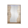 KLEIDERSCHRANK Miami S, mit RGB LED Beleuchtung - Silberfarben/Trüffeleichefarben, Holzwerkstoff/Kunststoff (120/200/58cm) - MIRJAN24