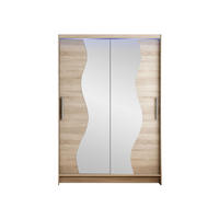 KLEIDERSCHRANK Miami S, mit RGB LED Beleuchtung - Silberfarben/Trüffeleichefarben, Holzwerkstoff/Kunststoff (120/200/58cm) - MIRJAN24