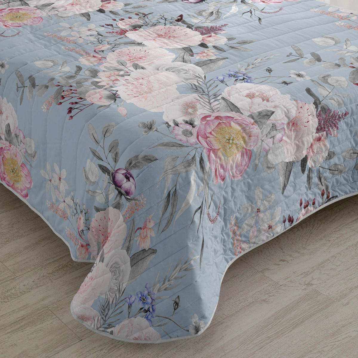 TAGESDECKE Soft bouquet 180x260 cm (Bett 80/90/105) - Multicolor, Textil (180/260cm) - Happy Friday