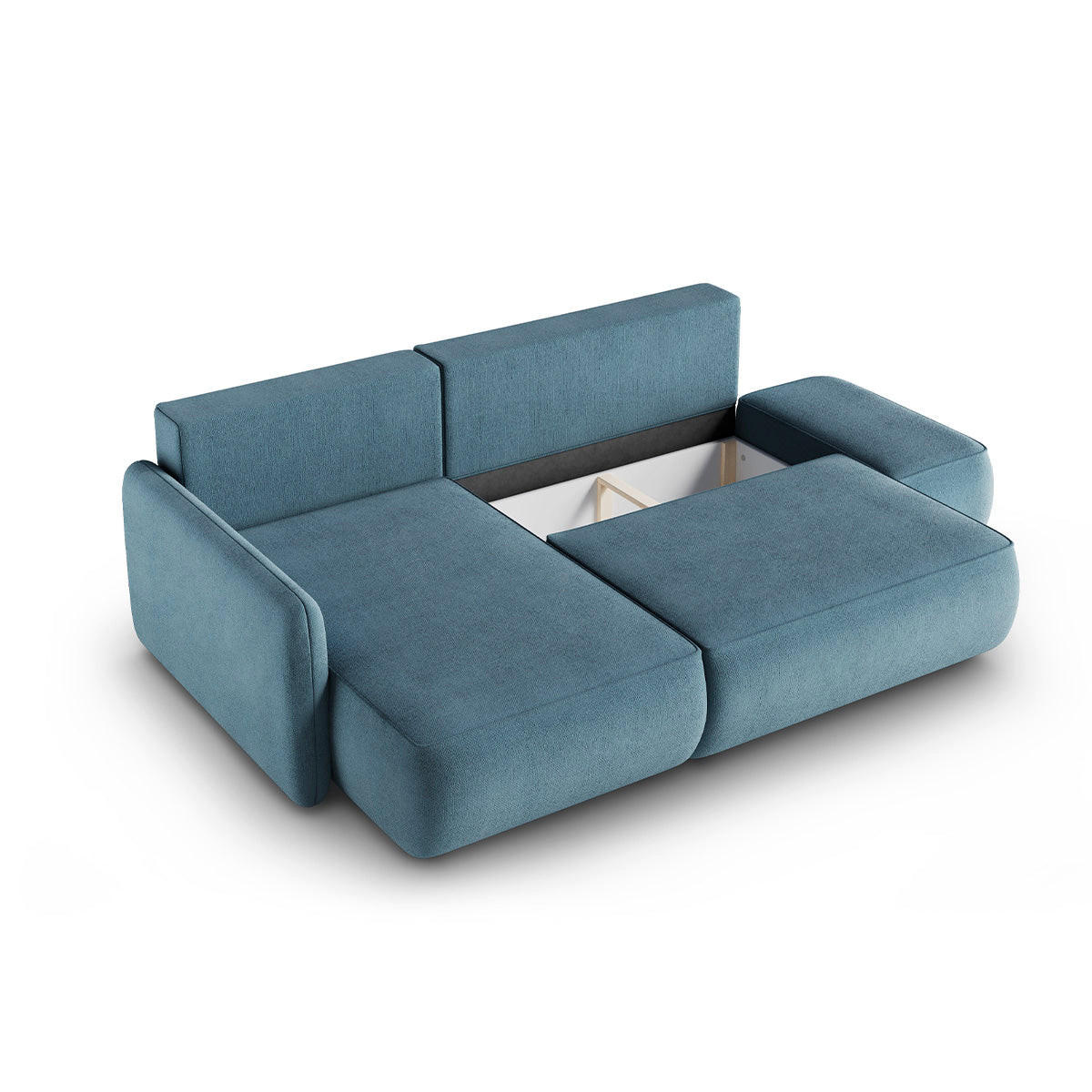 ECKSOFA Alessio 3 Sitzplätze Hellblau - Blau, Holz (229/148cm) - Petits-meubles