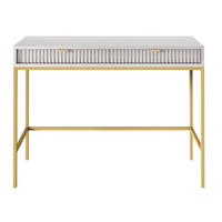 KONSOLENTISCH Vellore Grau mit goldenem Gestell 104 cm - Grau, Holzwerkstoff/Metall (50/104/77cm) - Selsey