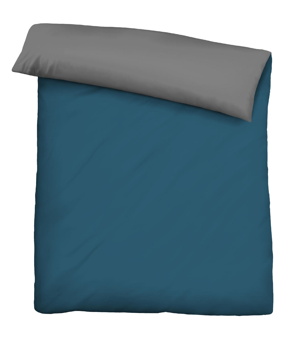 BETTWÄSCHE-GARNITUR Linon UNI cobalt-blau, 135x200 cm + 80x80 cm - Blau, Textil (135/200cm) - biberna
