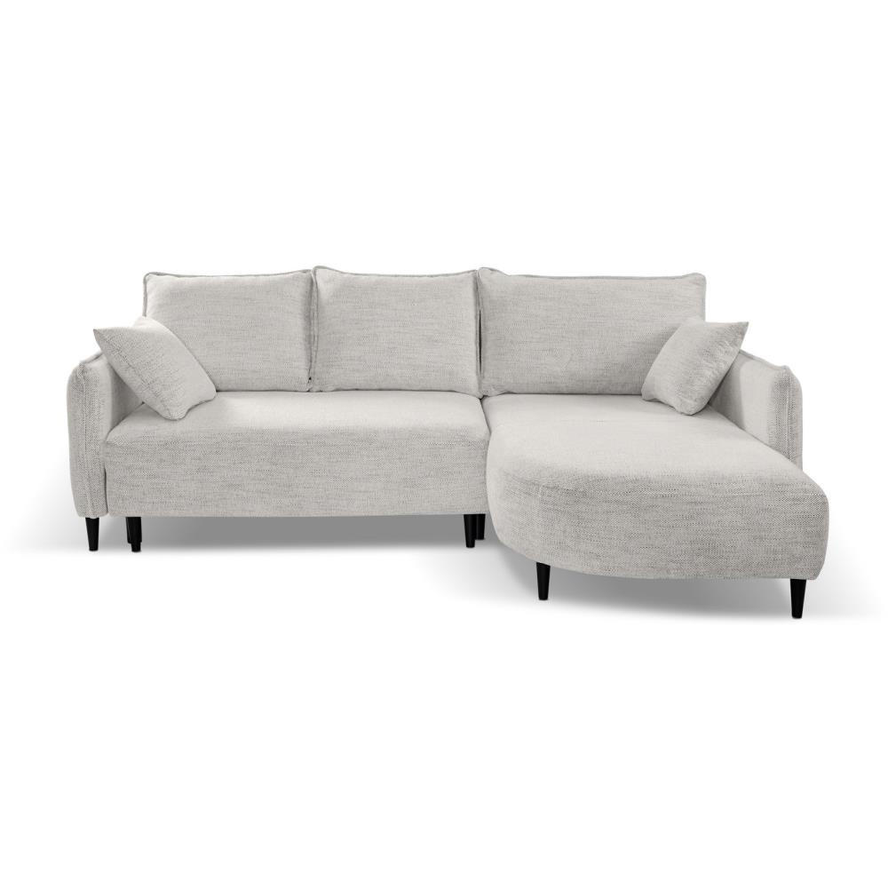ECKSCHLAFSOFA Sycylia rechts beige - Beige/Schwarz, Textil (244/165cm) - Beautysofa