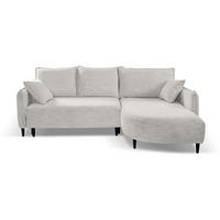 ECKSCHLAFSOFA Sycylia rechts beige - Beige/Schwarz, Textil (244/165cm) - Beautysofa