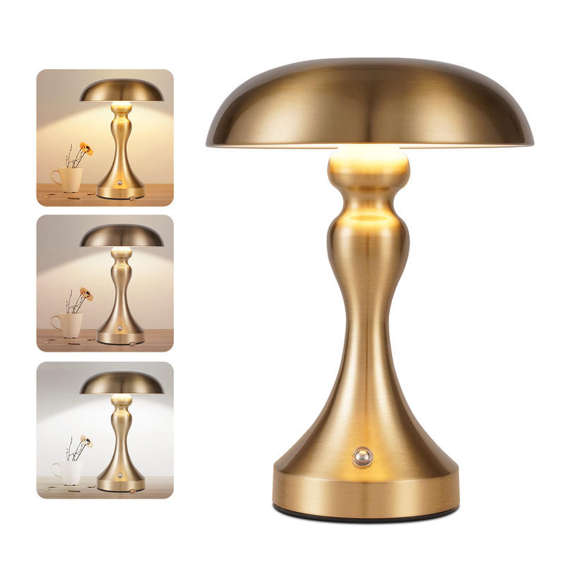 LED-TISCHLEUCHTE Abs 15.5/15.5/22cm - Goldfarben, Metall (15.5/15.5/22cm) - Nettlife