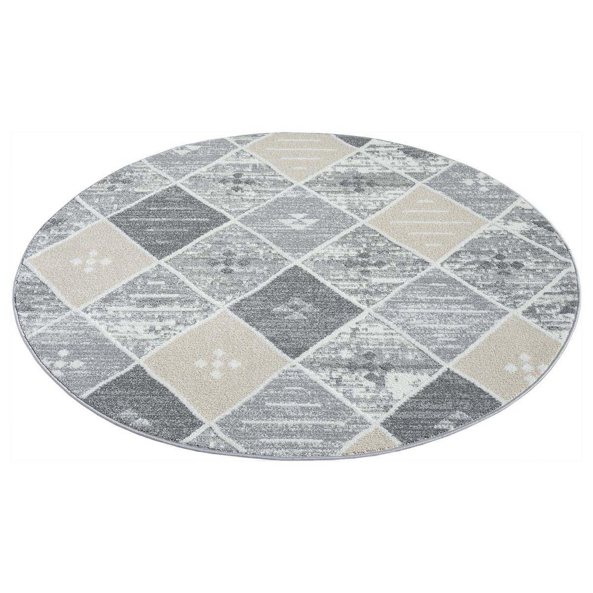 KURZFLOR-TEPPICH Flair 179 Grau 200x200 cm - Grau, Textil (200/200cm) - carpet city