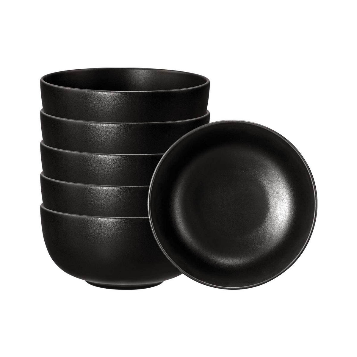 MÜSLISCHALEN Liberty Velvet Black schwarz ø 15 cm 6er Set - Schwarz, Keramik (15cm) - Seltmann Weiden