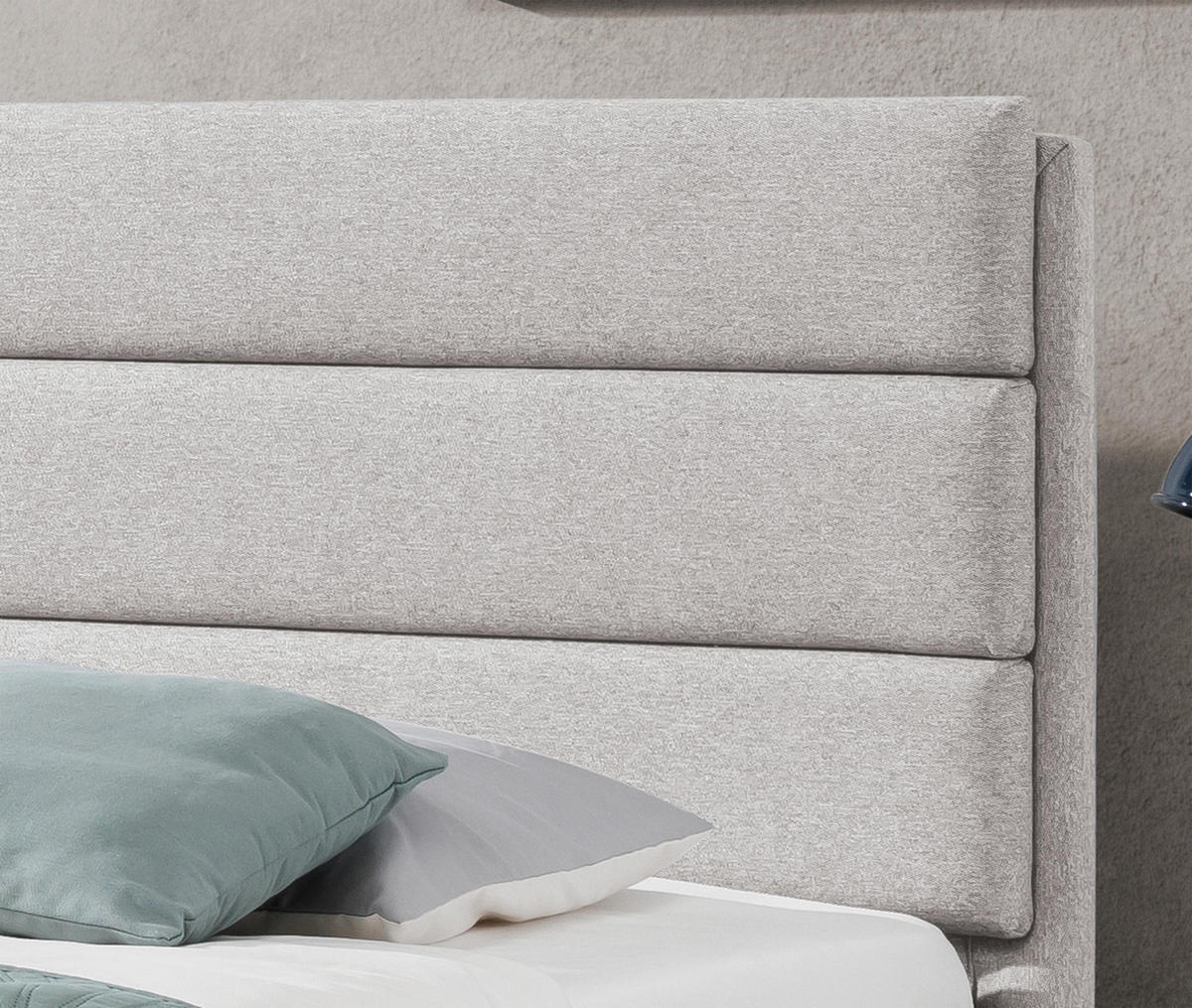 BOXBETT Sequoio 180/200 cm in Beige – mit Matratze und Topper - Beige/Schwarz, Holz/Holzwerkstoff (180/200cm) - AX Living