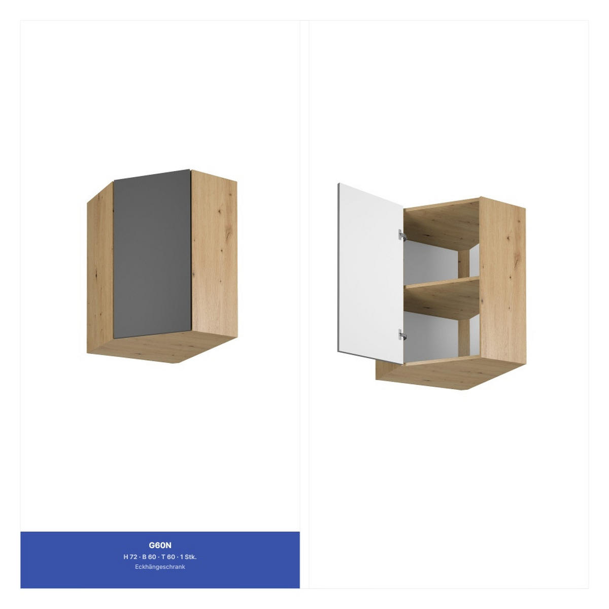 WINKELKÜCHE 300cm x 200cm- Langen KL24-M300 - in Grau/Matt - Grau, Holz (500/212/52cm)