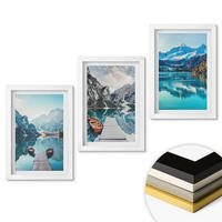 WANDBILDER 3er-Set - 20x30 cm Weißer Rahmen - Spiegelung der Boote auf Bergseen - Weiß, Kunststoff (20/30cm) - ArtPrintCave