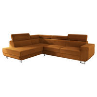 ECKSOFA Fonti, Seite: Links - Orange, Holz/Textil (253/188cm) - MIRJAN24