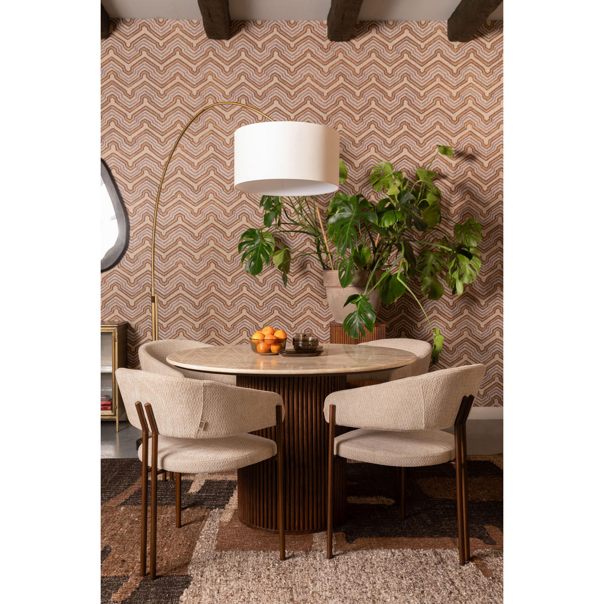 ESSZIMMERSTUHL Naida Beige - 2 er Set - Beige, Holzwerkstoff (56.5/78.5/58.5cm) - Dutchbone