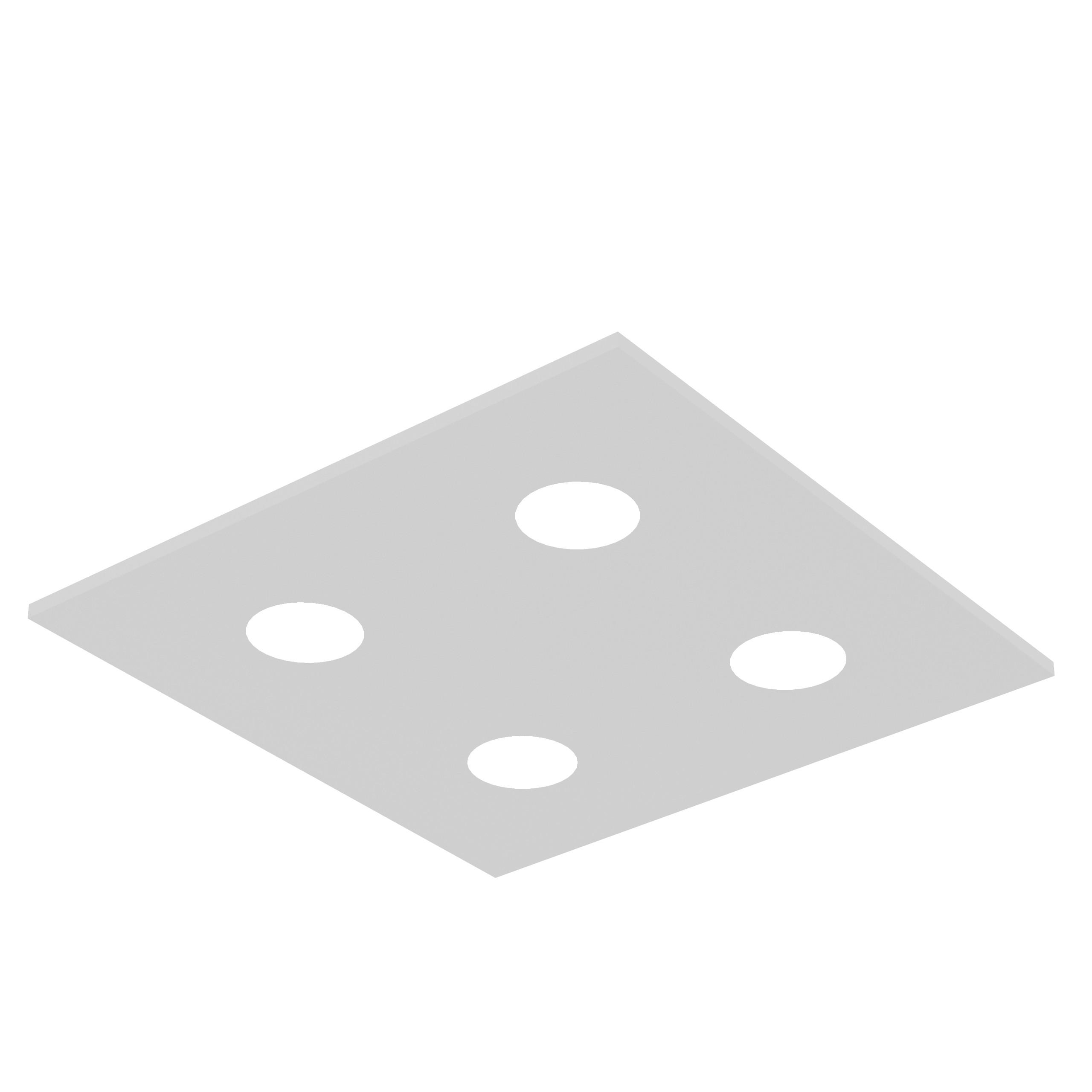 DECKENLEUCHTE - Weiß, Metall (40/40/4cm) - Lumicom