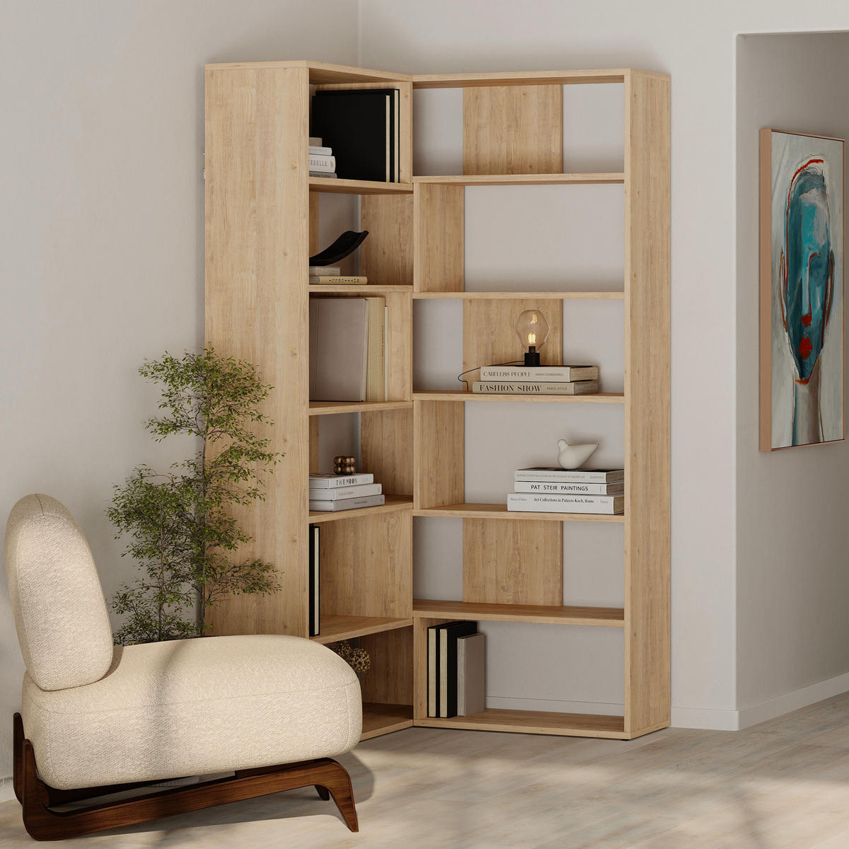 BÜCHERREGAL Molly Nr. 4 Eiche 94/30/179 cm - Eichefarben, Holzwerkstoff (93.6/178.6/29.6cm) - Decortie