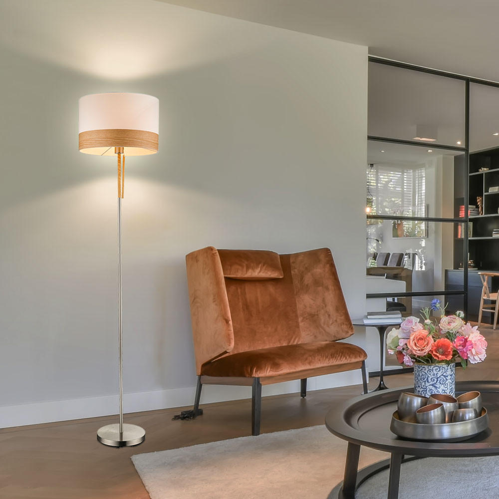 Thumbnail - Globo Lighting Led, Silber, Holz, Rund, F, 40x170x40 cm, Lampen & Leuchten, Innenbeleuchtung, Stehlampen, Stehlampen