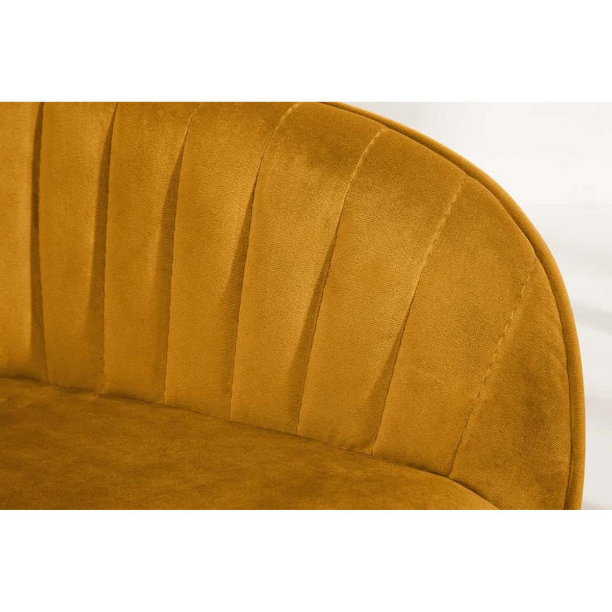 ARMLEHNSTUHL TURIN Samt Senfgelb - Gelb/Schwarz, Textil/Metall (60/84/61cm) - riess-ambiente