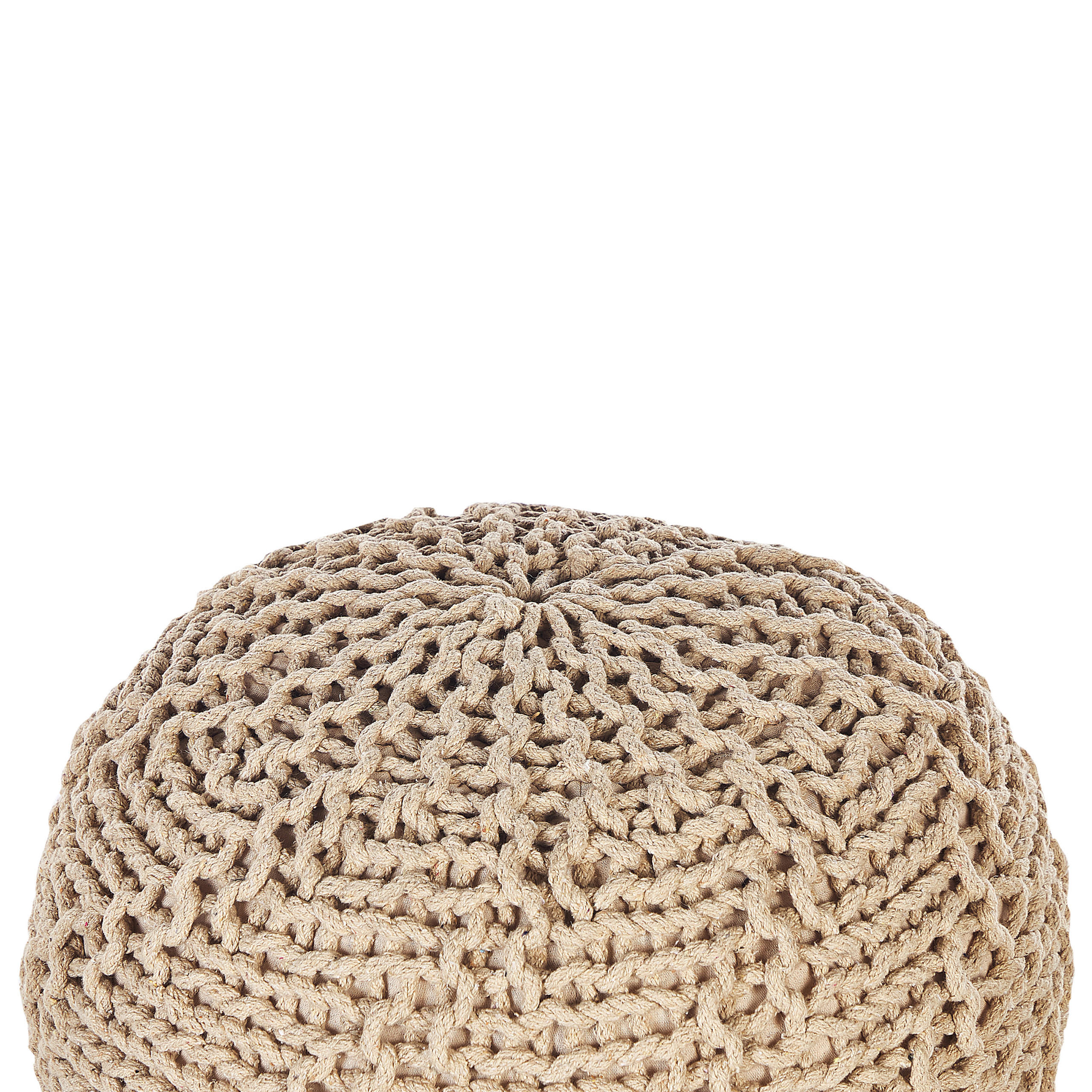 POUF Priene 50/50/35 cm - Beige, Naturmaterialien/Textil (50/35/50cm) - Beliani