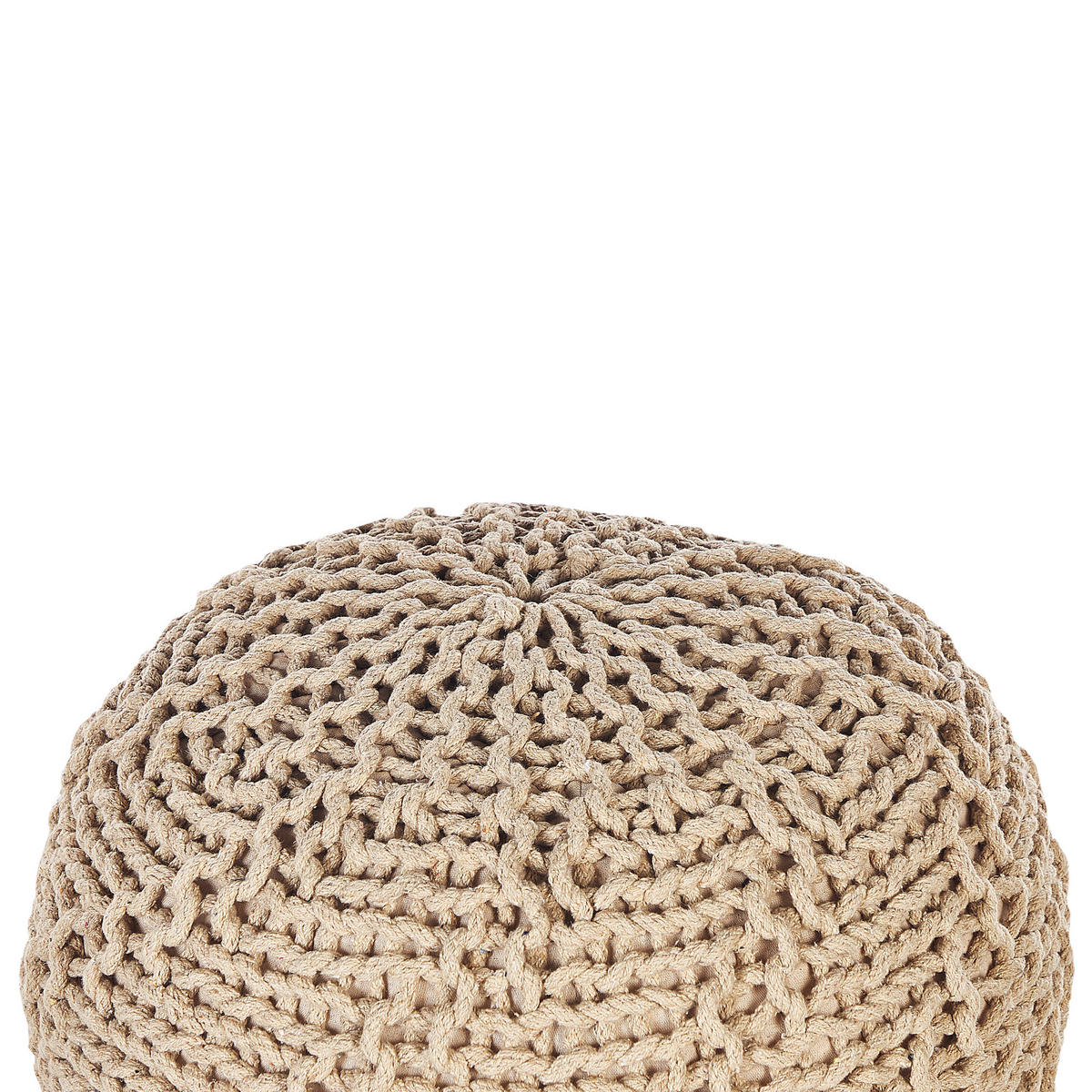 POUF Priene 50/50/35 cm - Beige, Naturmaterialen/Textil (50/35/50cm) - Beliani