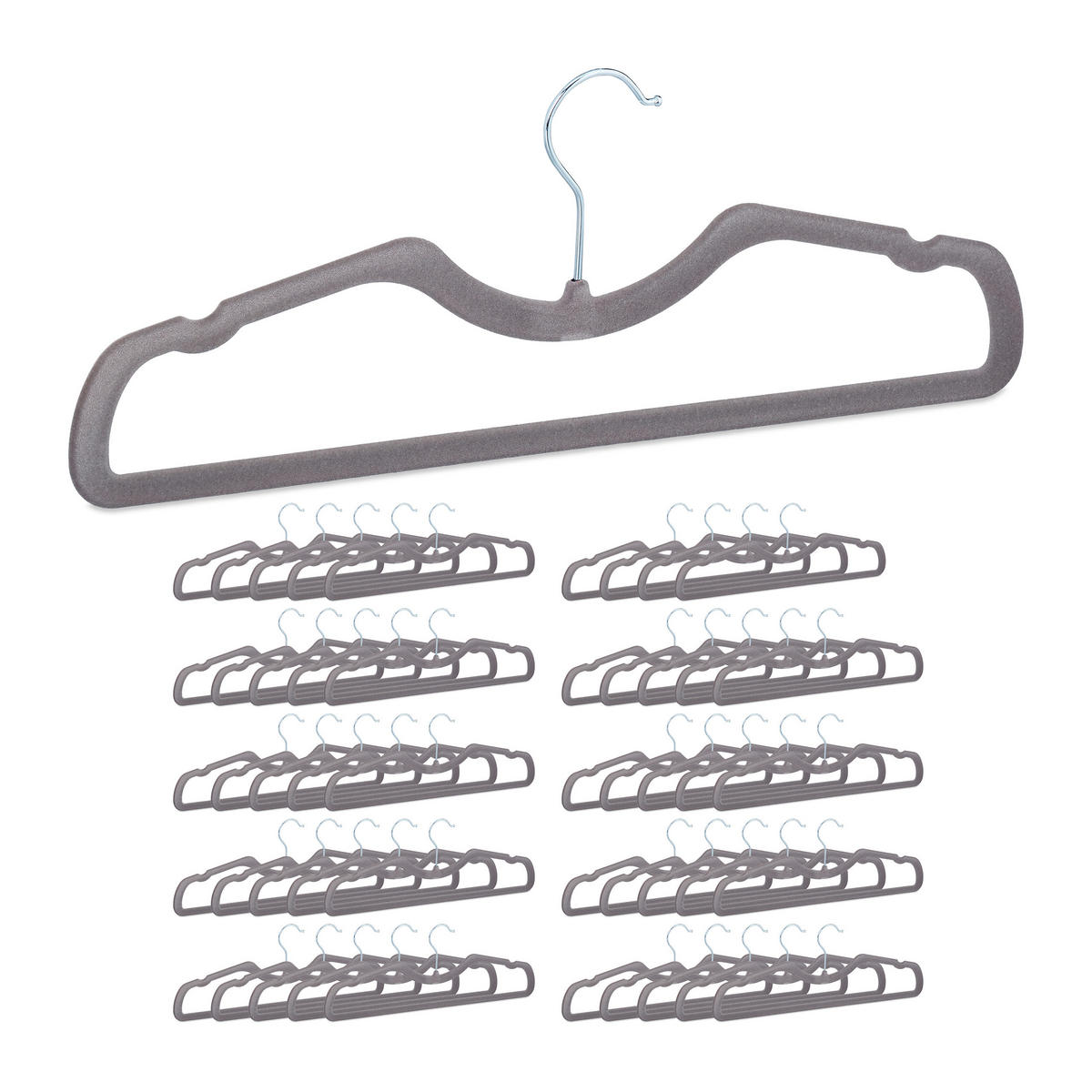 50XVEŠIAKOV na oblečenie - sivá, kov/textil (0.5cm) - Relaxdays