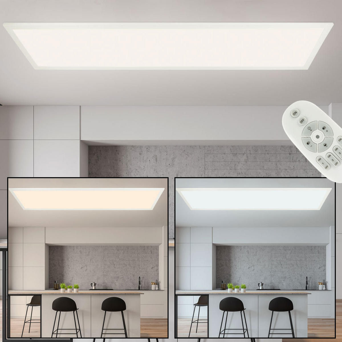 LED DECKENLEUCHTE Aluminium Weiß - Weiß, Metall (120/30/5.3cm) - Globo Lighting