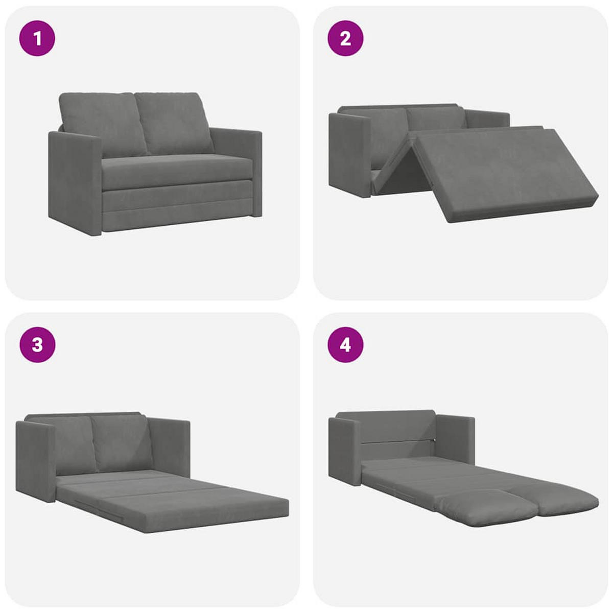 SCHLAFSOFA Brown - Dunkelgrau, Naturmaterialien (122/70/55cm) - Nettlife