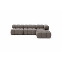 ECKSOFA L-Form Modulare, Bouclé-Stoff Abriamo, Braun, Rechts, Selia - Braun, Holz (285/160cm) - Kaiser Möbel