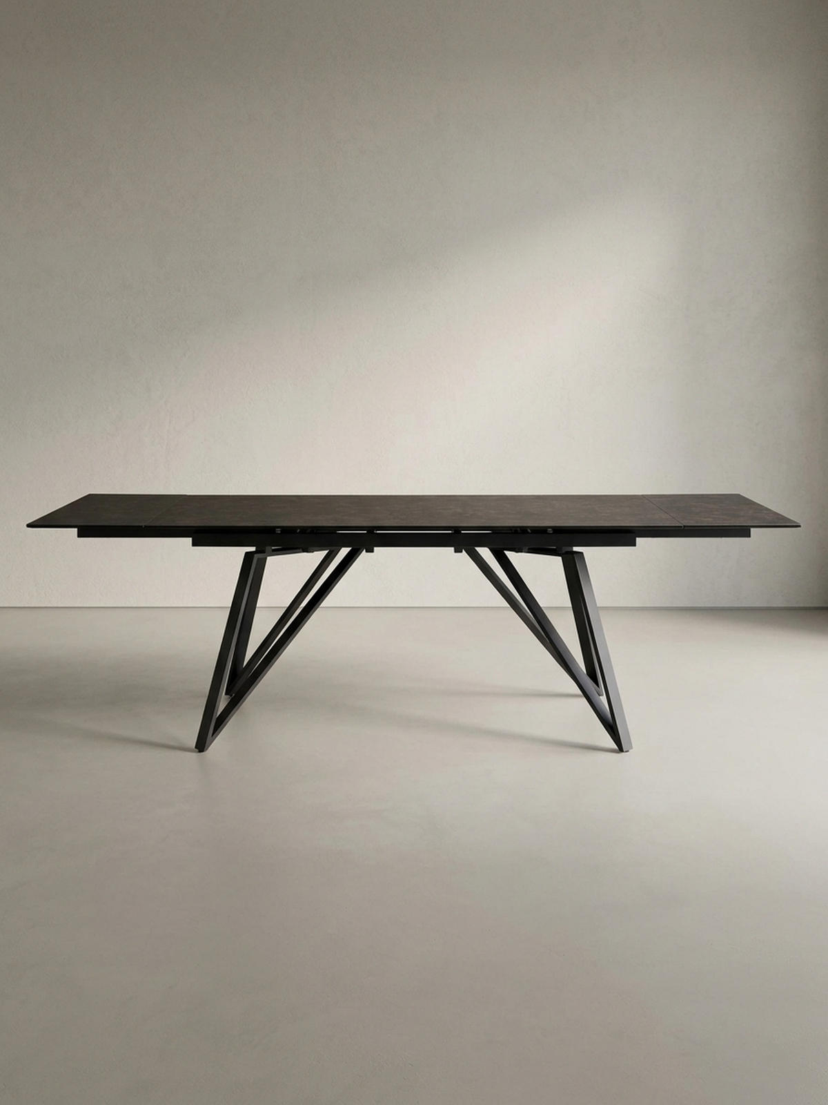 ESSTISCH Ausziehbar Keramik Glas Marmoroptik Rechteckig Groß, Schwarz 180x95x76 cm - Schwarz, Keramik/Metall (95/180/76cm) - KADIMA DESIGN