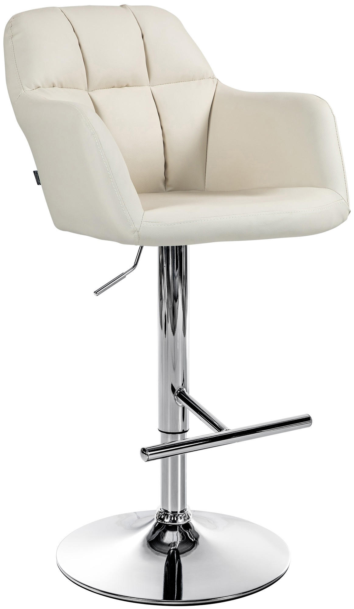 BARHOCKER Lederlook creme - Chromfarben/Creme, Textil (57/97/59cm) - CLP