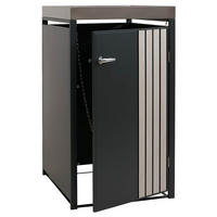 1ER-MÜLLTONNENVERKLEIDUNG Anthrazit, Hellbraun - Hellbraun/Anthrazit, Metall (68/125/84cm) - MCW