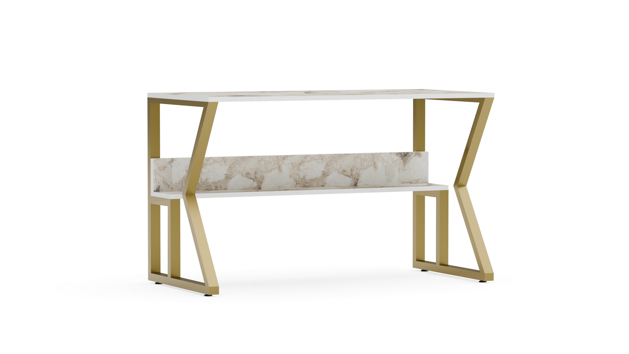 COMPUTERTISCH Wake - Goldfarben/Multicolor, Holzwerkstoff (120/60/72.8cm) - Decorotika