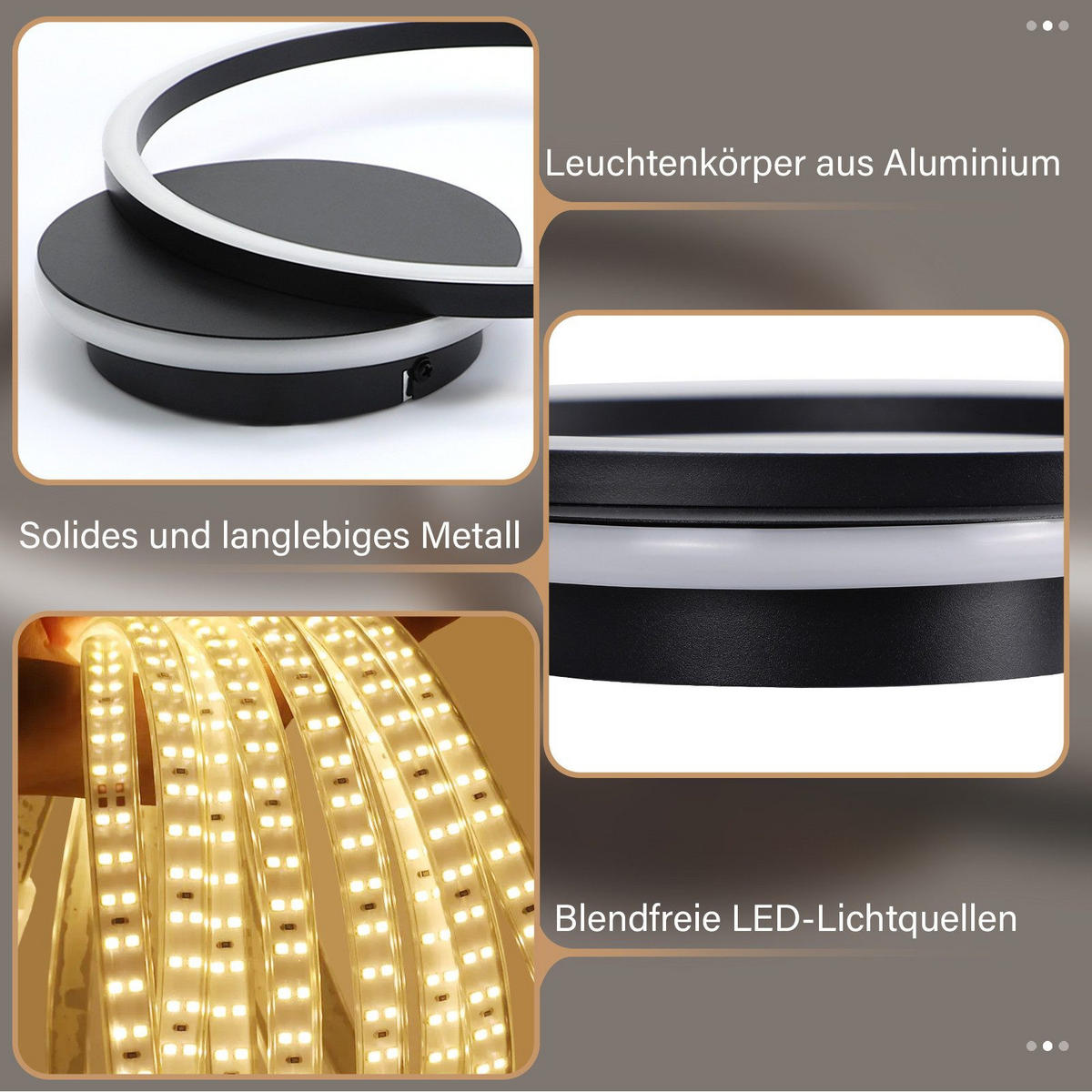 LED-DECKENLEUCHTE Majewski 30/35/5cm - Schwarz, Metall (35/30/5cm) - Nettlife