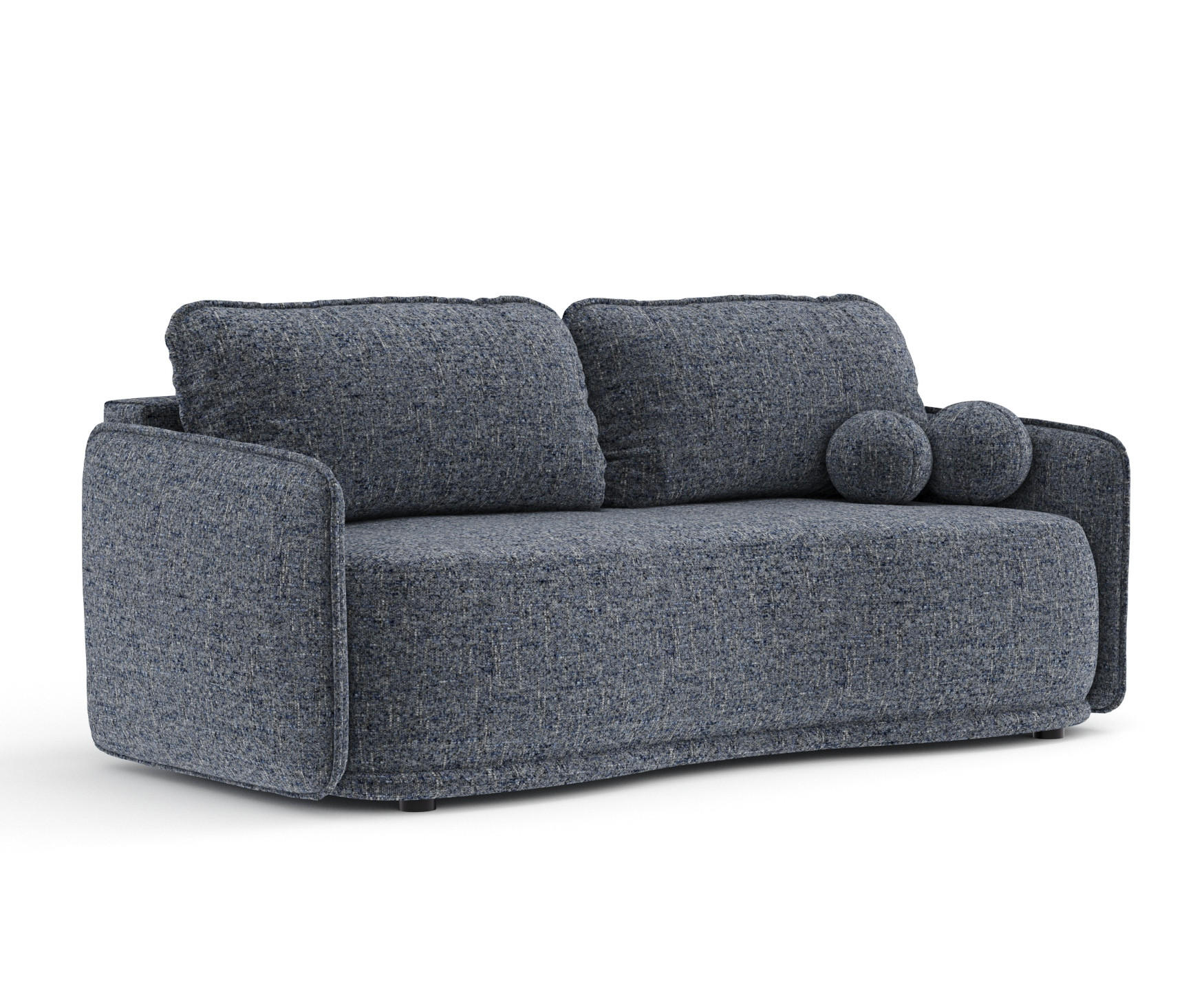 SCHLAFSOFA Mitsis Marineblau Webstoff - Schwarz/Dunkelblau, Holz/Holzwerkstoff (231/93/106cm) - Maison de Reve
