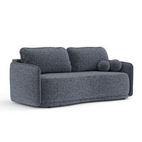 SCHLAFSOFA Mitsis Marineblau Webstoff - Schwarz/Dunkelblau, Holz/Holzwerkstoff (231/93/106cm) - Maison de Reve