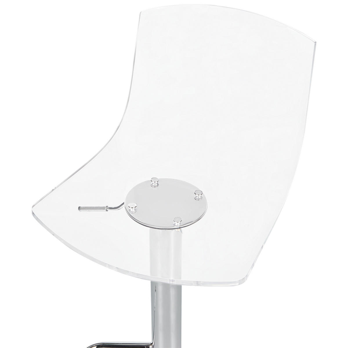 DREHHOCKER 2er-Set Transparent Imola - Transparent/Silberfarben, Kunststoff (38/82/43cm) - Beliani